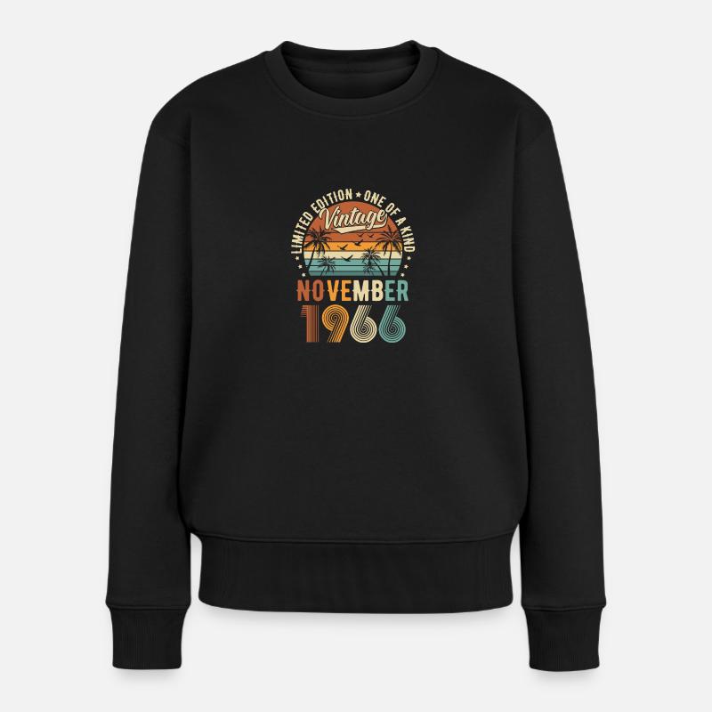 Édition limitée Novembre 1966 Cadeau d’anniversaire - Pull Premium bio Femme - noir