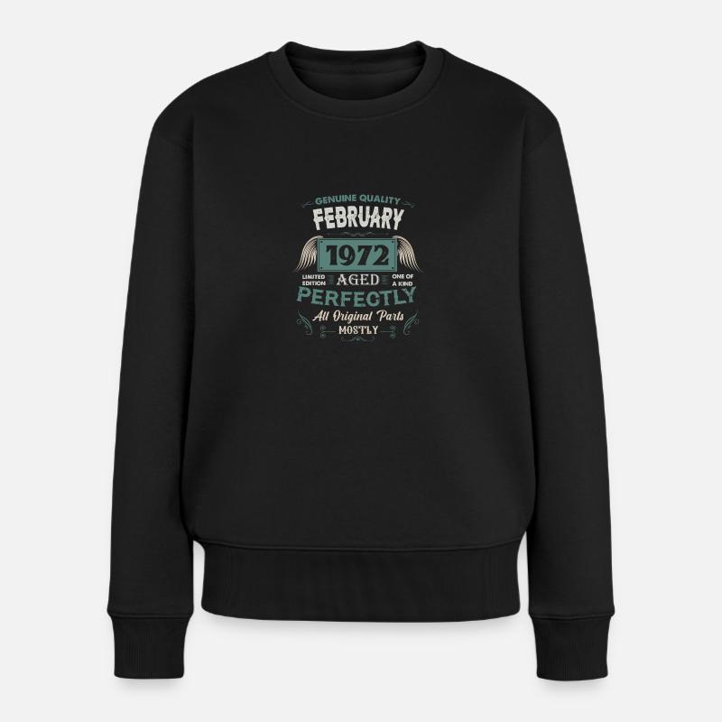 Février 1972 Cadeau d’anniversaire vintage - Pull Premium bio Femme - noir