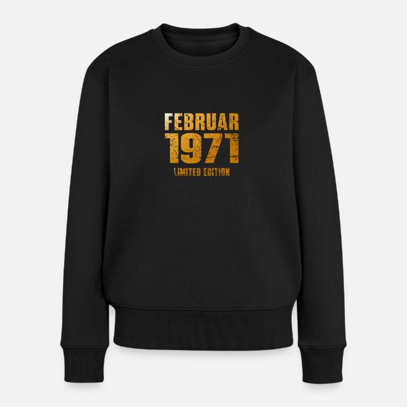 Legendär Seit Februar 1971 Geburtstag Geschenk - Frauen Premium Bio Pullover - Schwarz