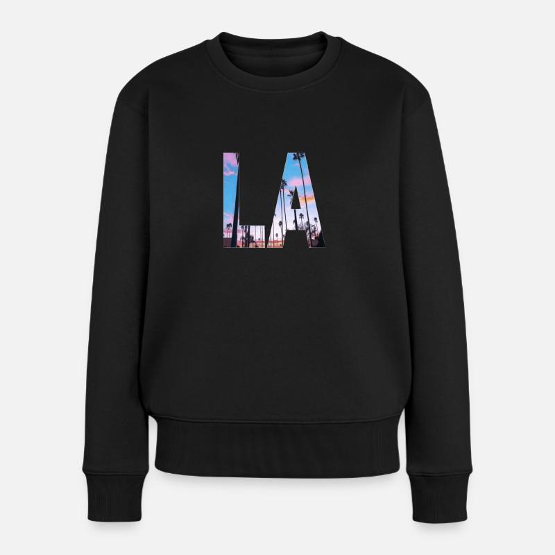 LA - Los Angeles - Frauen Premium Bio Pullover - Schwarz