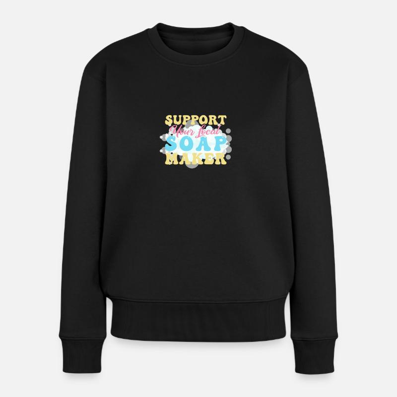 Seife Herstellen Handgemachte Seife - Frauen Premium Bio Pullover - Schwarz