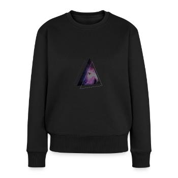 space triangle - Frauen Premium Bio Pullover - Schwarz - Vorne - Julia (174cm)