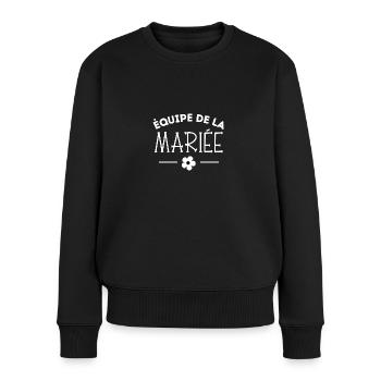 équipe de la mariée - Pull Premium bio Femme - noir - Devant - Julia (174cm)