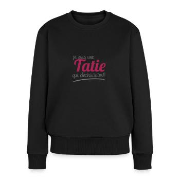 tatie qui déchire - Pull Premium bio Femme - noir - Devant - Julia (174cm)