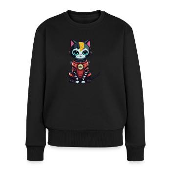 Cyberpunk Astrocat - Pull Premium bio Femme - noir - Devant - Julia (174cm)