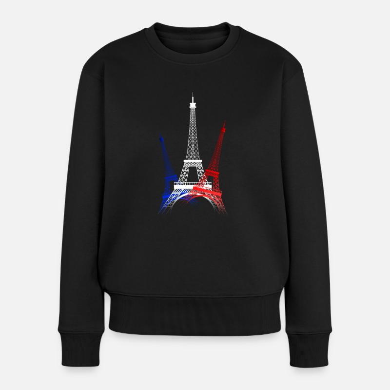 TOUR EIFFEL (Bleu-Blanc-Rouge) - Pull Premium bio Femme - noir