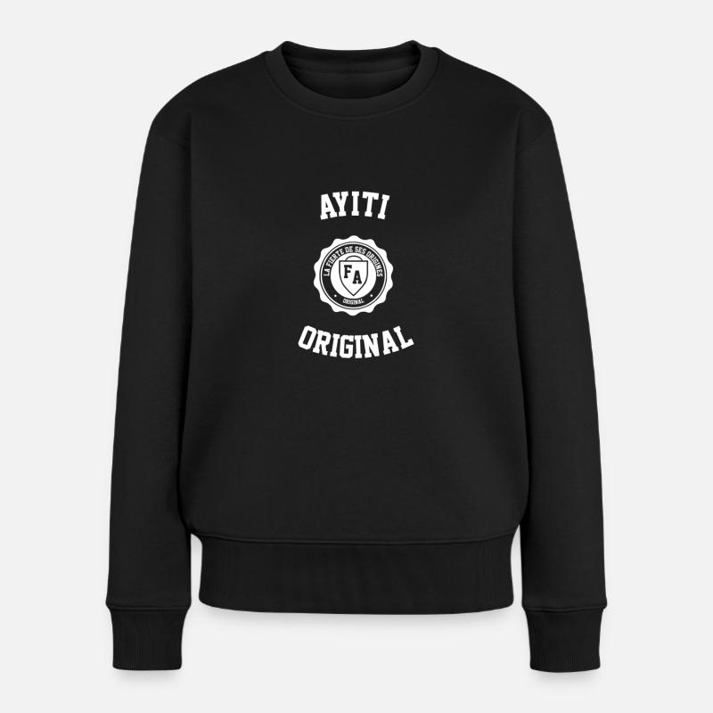 Haiti - Frauen Premium Bio Pullover - Schwarz