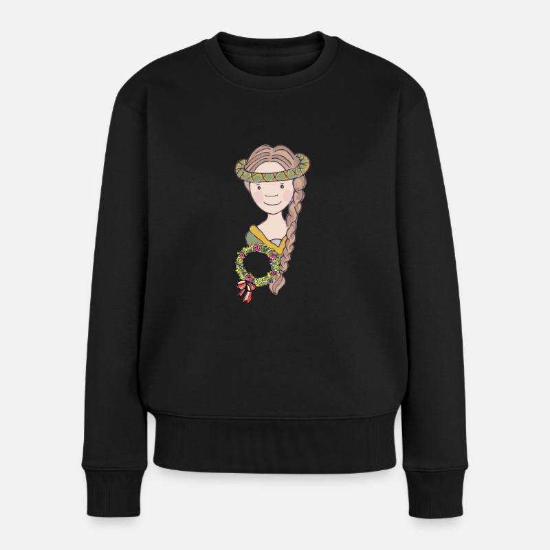 Mittelalter Mädchen - Frauen Premium Bio Pullover - Schwarz