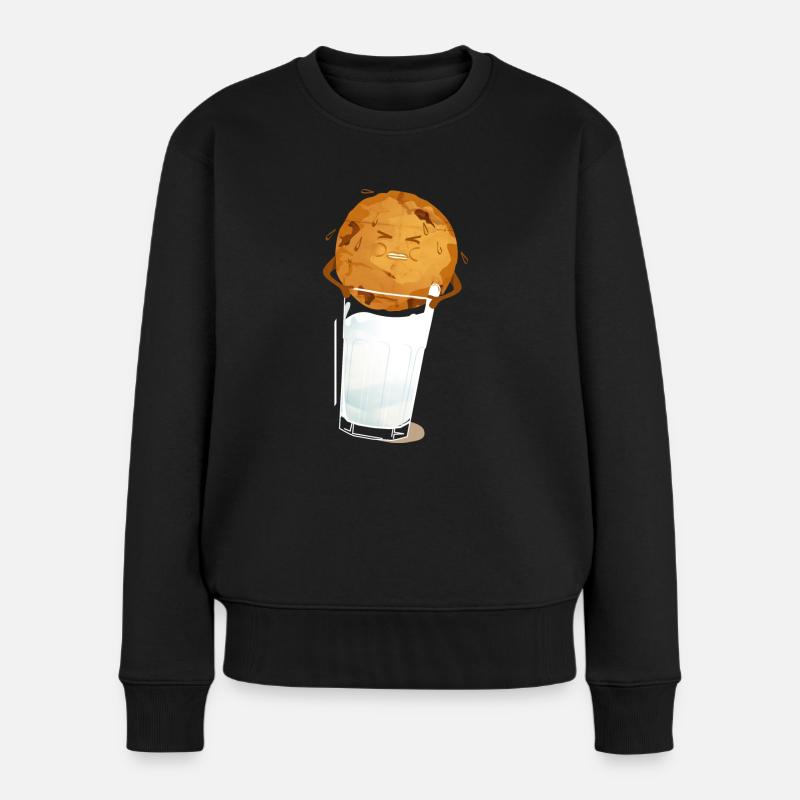 milk'n'cookie - Frauen Premium Bio Pullover - Schwarz