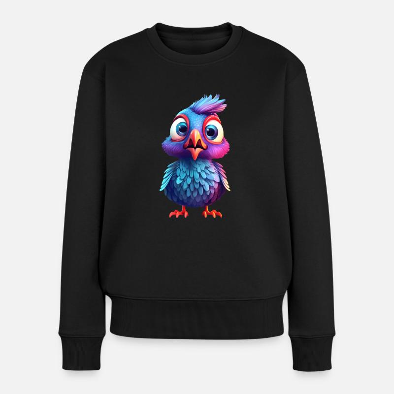 Bébé oiseau effrayé - Pull Premium bio Femme - noir