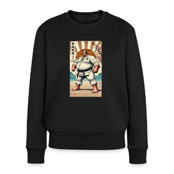 Karate MEISTER - Frauen Premium Bio Pullover - Schwarz - Vorne - Julia (174cm)