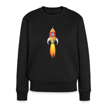 Lancement de fusée - Pull Premium bio Femme - noir - Devant - Julia (174cm)