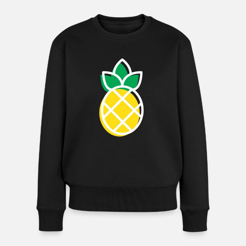 Ananas - Frauen Premium Bio Pullover - Schwarz