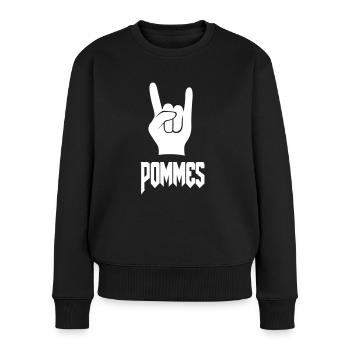 Heavy Metal Pommes - Frauen Premium Bio Pullover - Schwarz - Vorne - Julia (174cm)