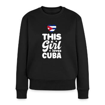 Kuba Flagge Karibik Urlaub Cuba Reise Havanna - Frauen Premium Bio Pullover - Schwarz - Vorne - Julia (174cm)