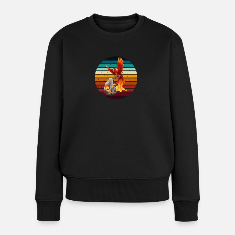 Phoenix Above - Frauen Premium Bio Pullover - Schwarz