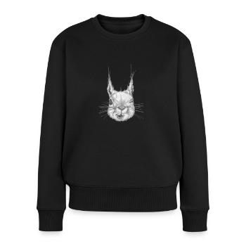 fini the squirrel - Frauen Premium Bio Pullover - Schwarz - Vorne - Julia (174cm)