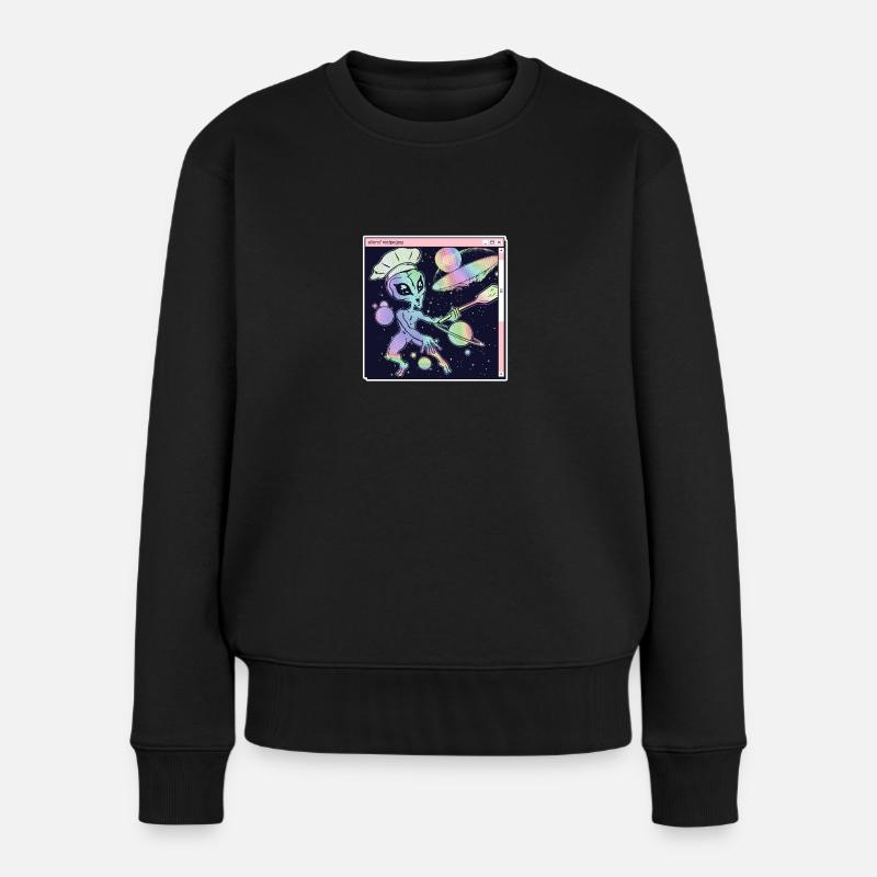 Alien Koch - Frauen Premium Bio Pullover - Schwarz