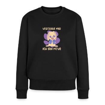 vertraue mir ich bin mtva tierarzthelfer - Frauen Premium Bio Pullover - Schwarz - Vorne - Julia (174cm)