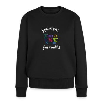 J'peux pas j'ai maths - Pull Premium bio Femme - noir - Devant - Julia (174cm)
