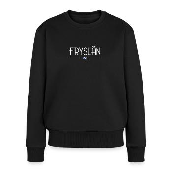 Fryslan - Frauen Premium Bio Pullover - Schwarz - Vorne - Julia (174cm)