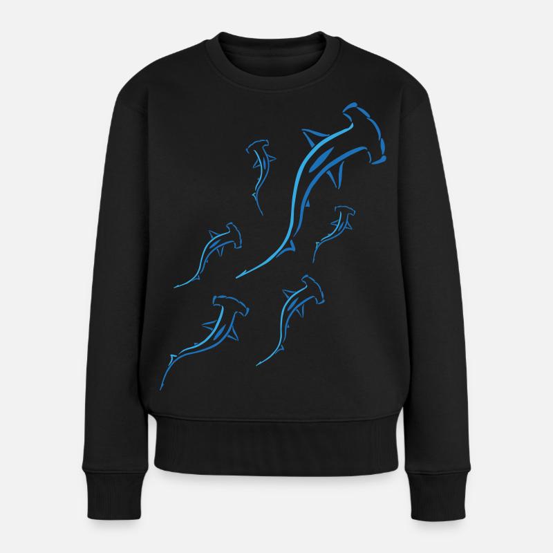 Hammerhead shapes - Frauen Premium Bio Pullover - Schwarz
