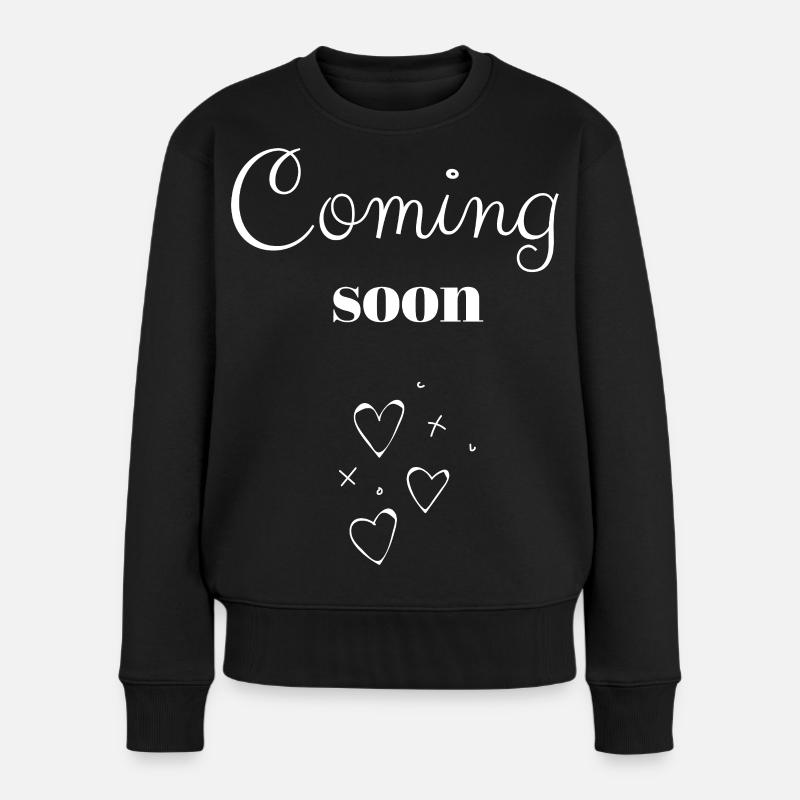Bientôt à venir des cœurs manuscrits - Pull Premium bio Femme - noir