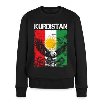 Kurdistan Flagge Bakur Bashur Rojava Rojhlt Newroz - Frauen Premium Bio Pullover - Schwarz - Vorne - Julia (174cm)