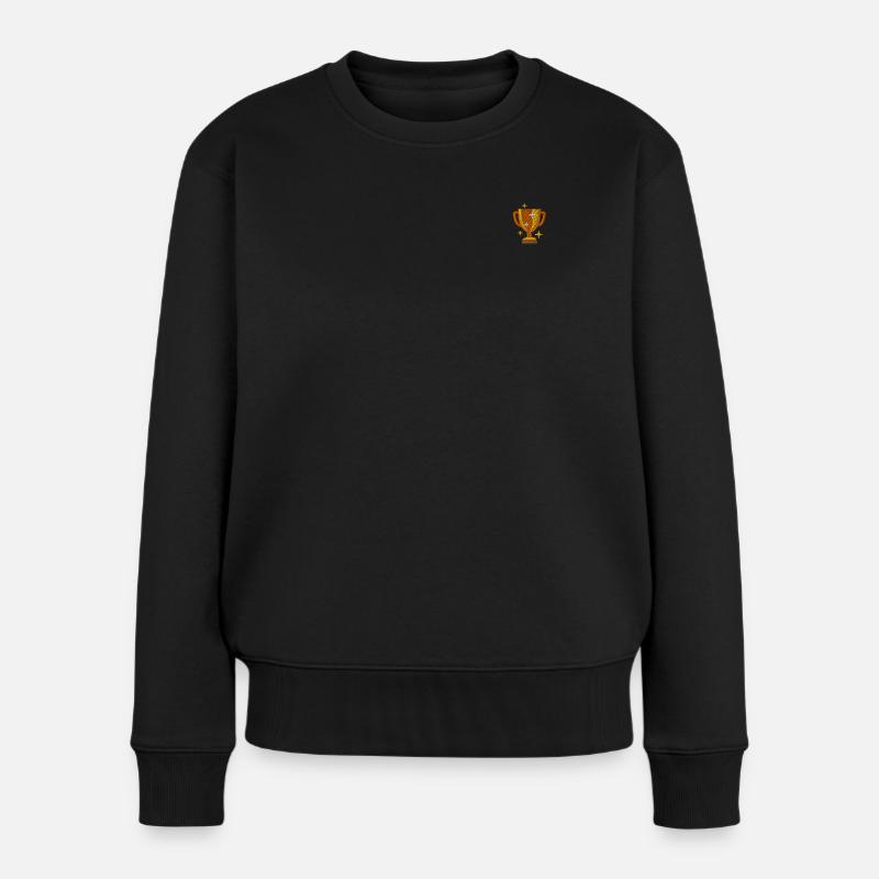 Pokal - Frauen Premium Bio Pullover - Schwarz