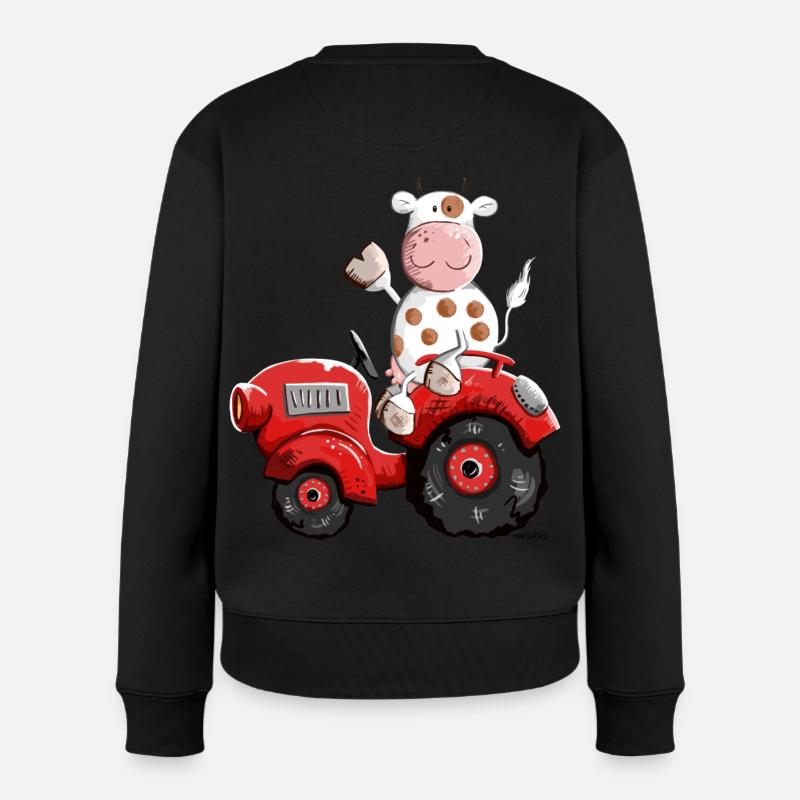 Tracteur Vache - Pull Premium bio Femme - noir