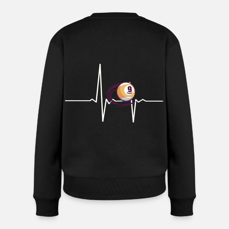 Billard Billardkugel Herzschlag - Frauen Premium Bio Pullover - Schwarz