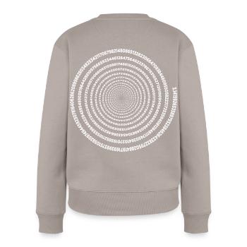Funny Pi Day Spiral Pi Math Tee für Pi Tag 3 14 - Frauen Premium Bio Pullover - Taupe - Hinten - Julia (174cm)