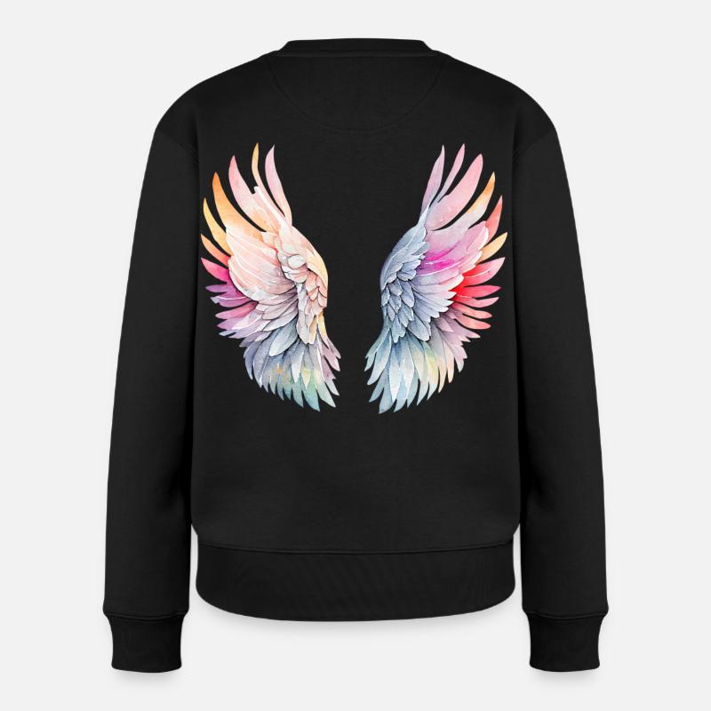 Flügel des Engels - Frauen Premium Bio Pullover - Schwarz