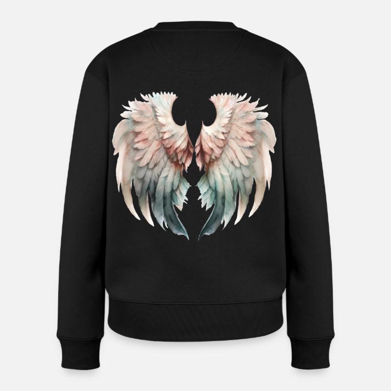Pastellfarbene Flügel Süßer Flug - Frauen Premium Bio Pullover - Schwarz