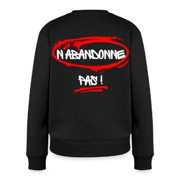 Humorvoller Slogan gegen die Krankheit - Frauen Premium Bio Pullover - Schwarz - Hinten - Julia (174cm)