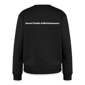SOCIAL MEDIA KILLED ROMANCE - Frauen Premium Bio Pullover - Schwarz - Hinten - Julia (174cm)