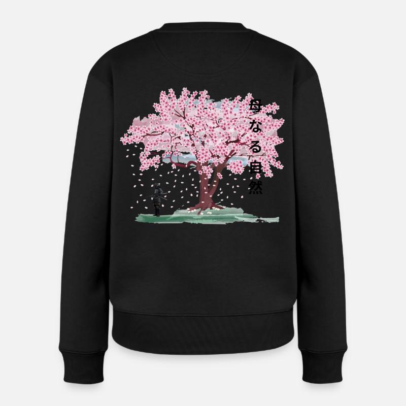 Unter dem blühenden Kirschbaum - Frauen Premium Bio Pullover - Schwarz