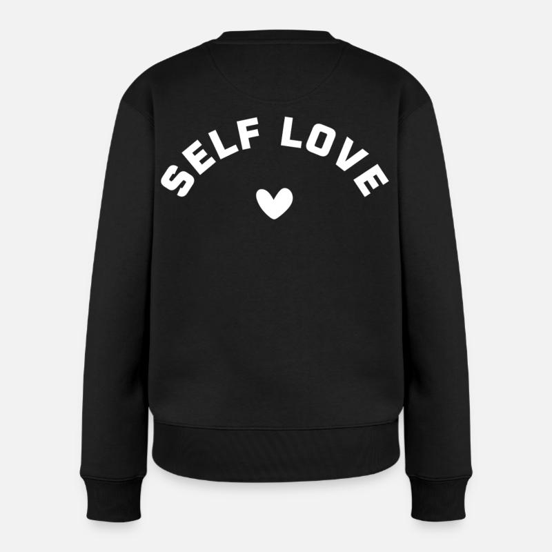 Amour de soi avec le cœur – L’AMOUR DE SOI - Pull Premium bio Femme - noir