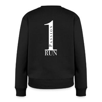 OPR Logo weiß - Frauen Premium Bio Pullover - Schwarz - Hinten - Julia (174cm)