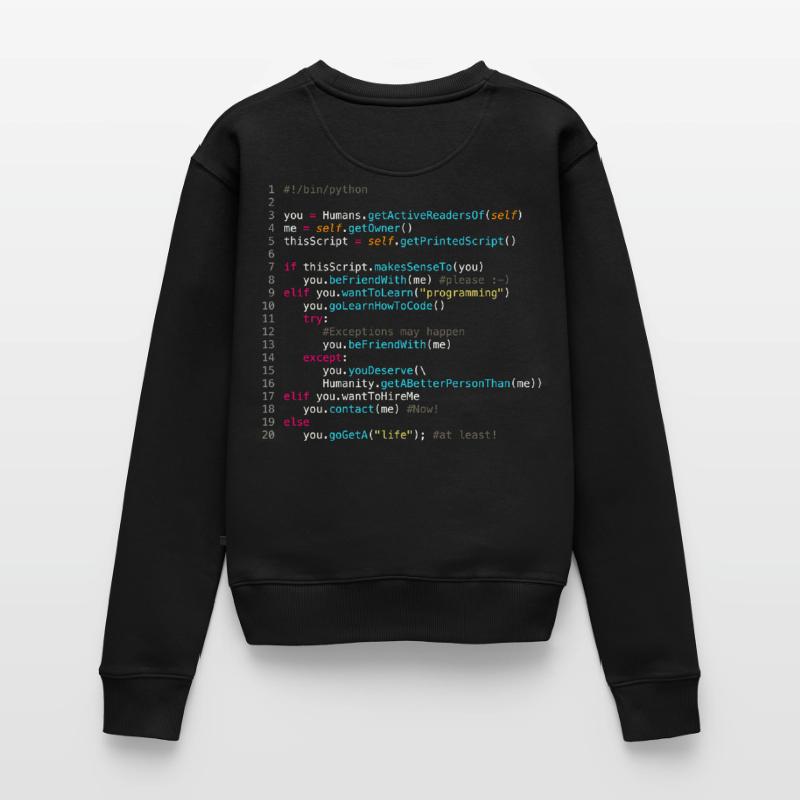 Sei mit Programmierern befreundet (in Python) Frauen Premium Bio Pullover