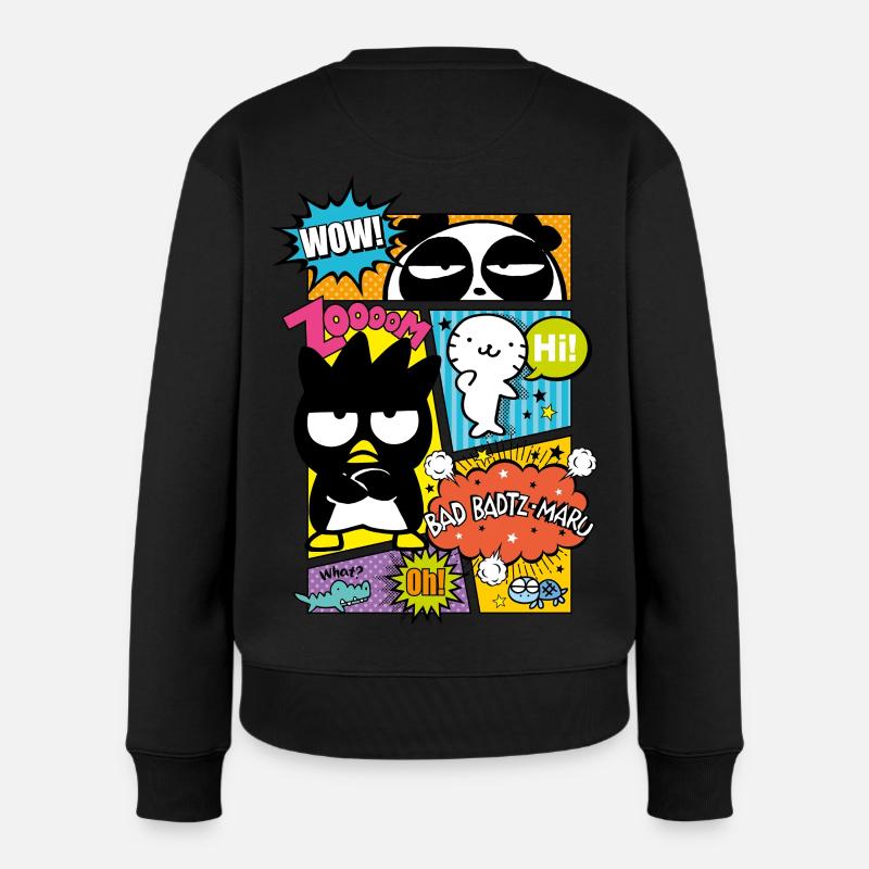 Bad Badtz-Maru Mit Freunden Im Comic Stile - Frauen Premium Bio Pullover - Schwarz