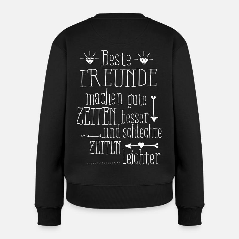 Beste Freunde - Frauen Premium Bio Pullover - Schwarz