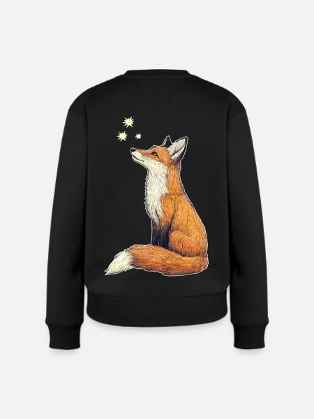Fuchs mit Sternen - Frauen Premium Bio Pullover - Schwarz
