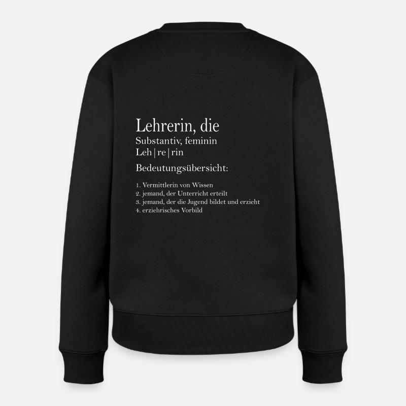 Definition Lehrerin - Frauen Premium Bio Pullover - Schwarz