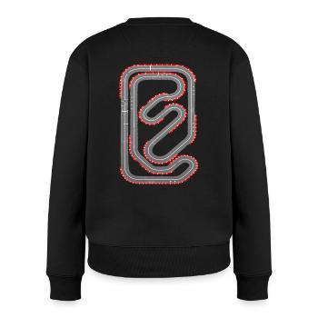 Spielteppich Rennstrecke Massage Rücken - Frauen Premium Bio Pullover - Schwarz - Hinten - Julia (174cm)