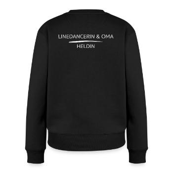 Linedancerin und Oma1 - Frauen Premium Bio Pullover - Schwarz - Hinten - Julia (174cm)