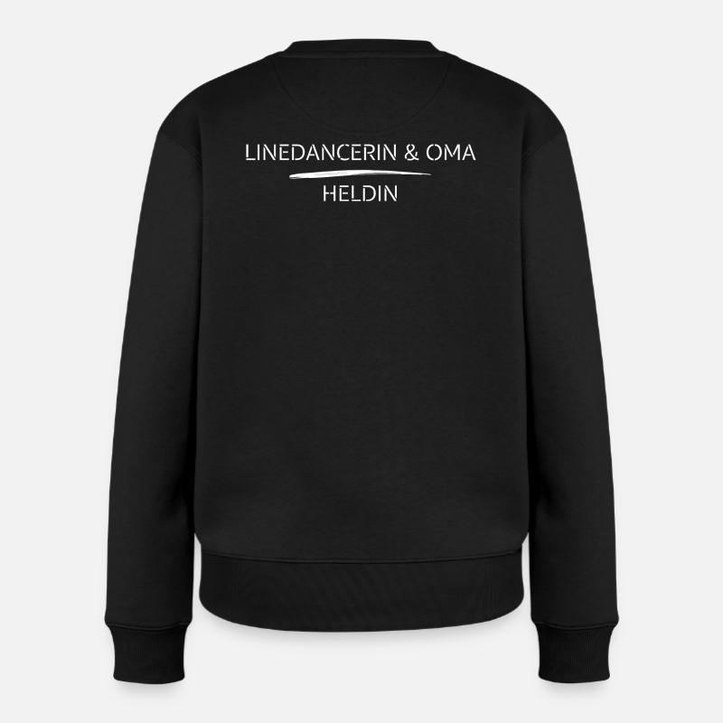 Linedancerin und Oma1 - Frauen Premium Bio Pullover - Schwarz
