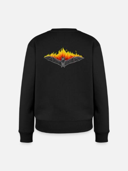Fledermaus in Flammen - Frauen Premium Bio Pullover - Schwarz