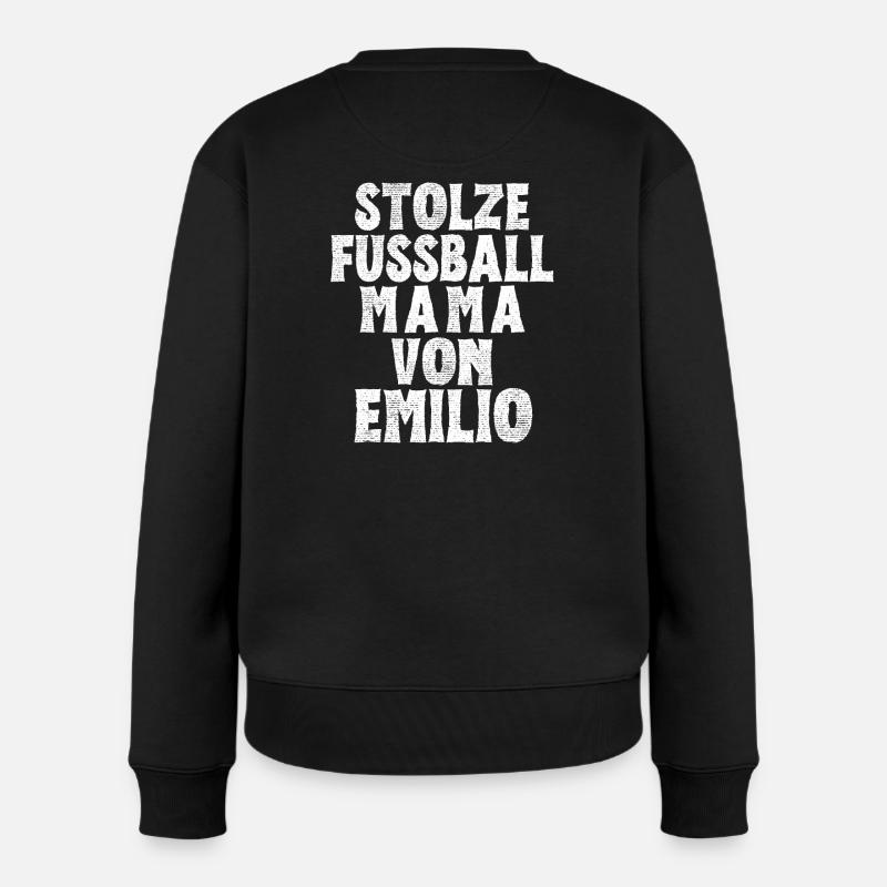 Stolze Fussball Mama von Emilio - Frauen Premium Bio Pullover - Schwarz
