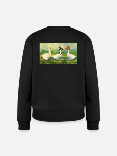 Halloween Gänse - Frauen Premium Bio Pullover - Schwarz